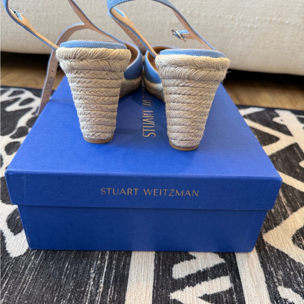 Stuart Weitzman Light Blue Espadrille Wedges - Picture 6 of 8